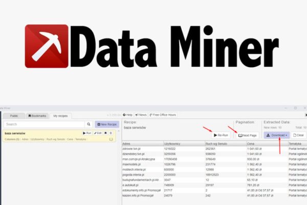 data miner jak pobierac dowolne dane ze stron bez api
